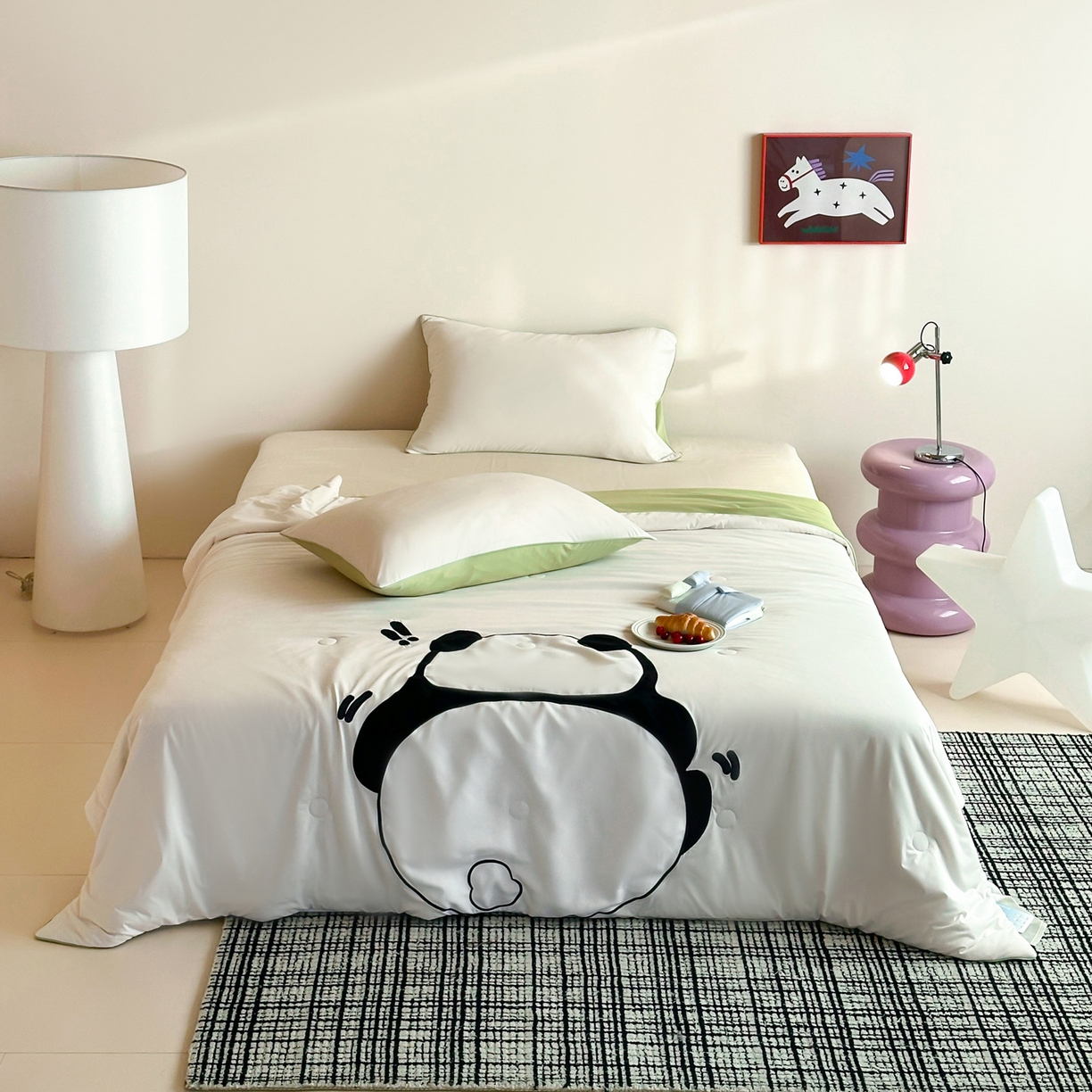 佳汐蓝家纺 2026新款大版贴布绣花霜呼吸-凉感被夏被夏凉被空调被 淘气潘达