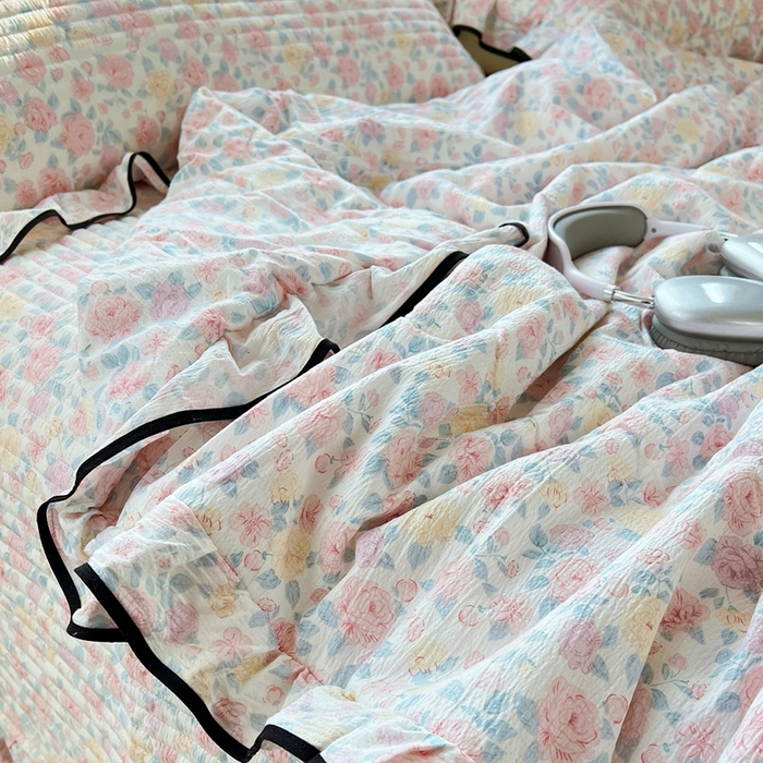 91家纺网 家纺一手货源 找家纺 （总）蝶帕家纺 2026新款云感双层纱床盖款夏被夏凉被空调被四件套