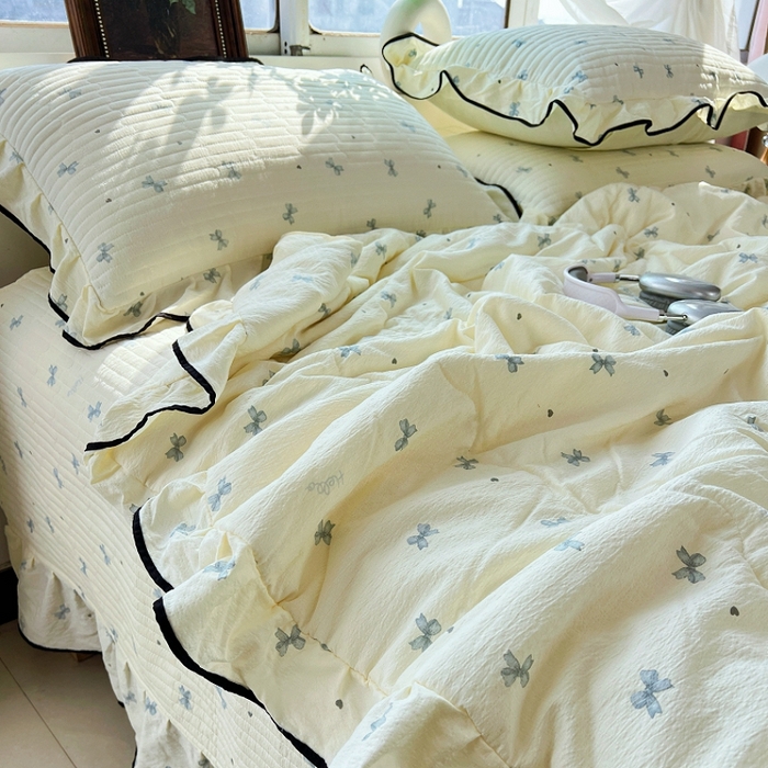 91家纺网 家纺一手货源 找家纺 （总）蝶帕家纺 2026新款云感双层纱床盖款夏被夏凉被空调被四件套