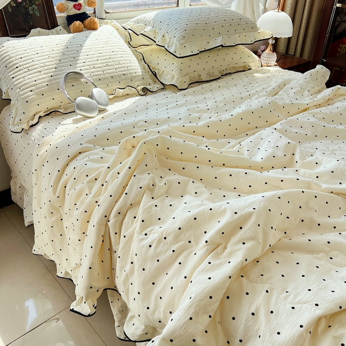 蝶帕家纺 2026新款云感双层纱床盖款夏被夏凉被空调被四件套 简单爱