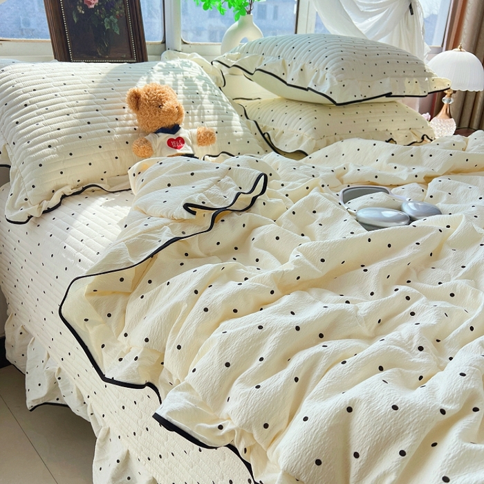 91家纺网 家纺一手货源 找家纺 蝶帕家纺 2026新款云感双层纱床盖款夏被夏凉被空调被四件套 简单爱