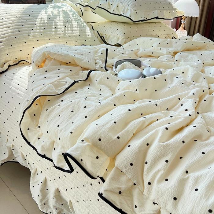 91家纺网 家纺一手货源 找家纺 蝶帕家纺 2026新款云感双层纱床盖款夏被夏凉被空调被四件套 简单爱