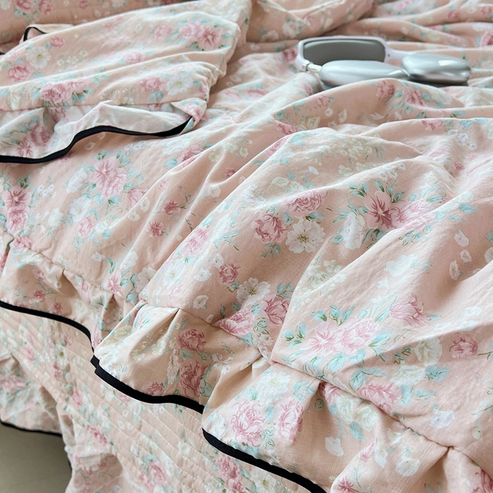 91家纺网 家纺一手货源 找家纺 蝶帕家纺 2026新款云感双层纱床盖款夏被夏凉被空调被四件套 梦露