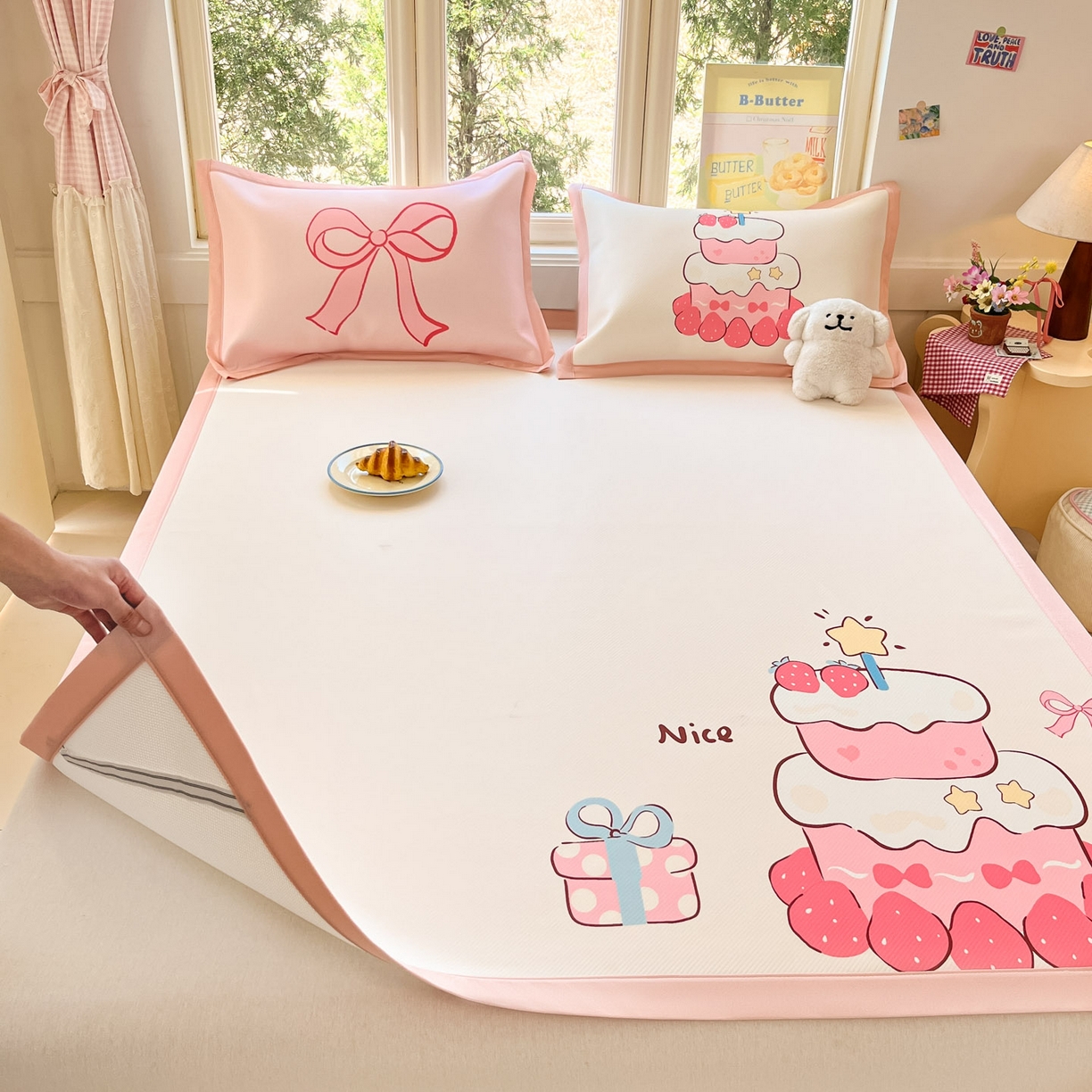 91家纺网 家纺一手货源 找家纺 （总）川悦生活 【提供买家秀】2026新款凉豆豆冰丝大阪卡通凉席