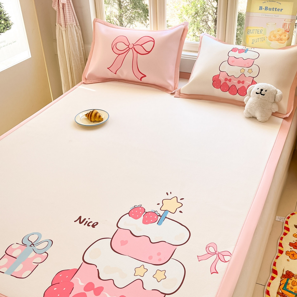 91家纺网 家纺一手货源 找家纺 （总）川悦生活 【提供买家秀】2026新款凉豆豆冰丝大阪卡通凉席