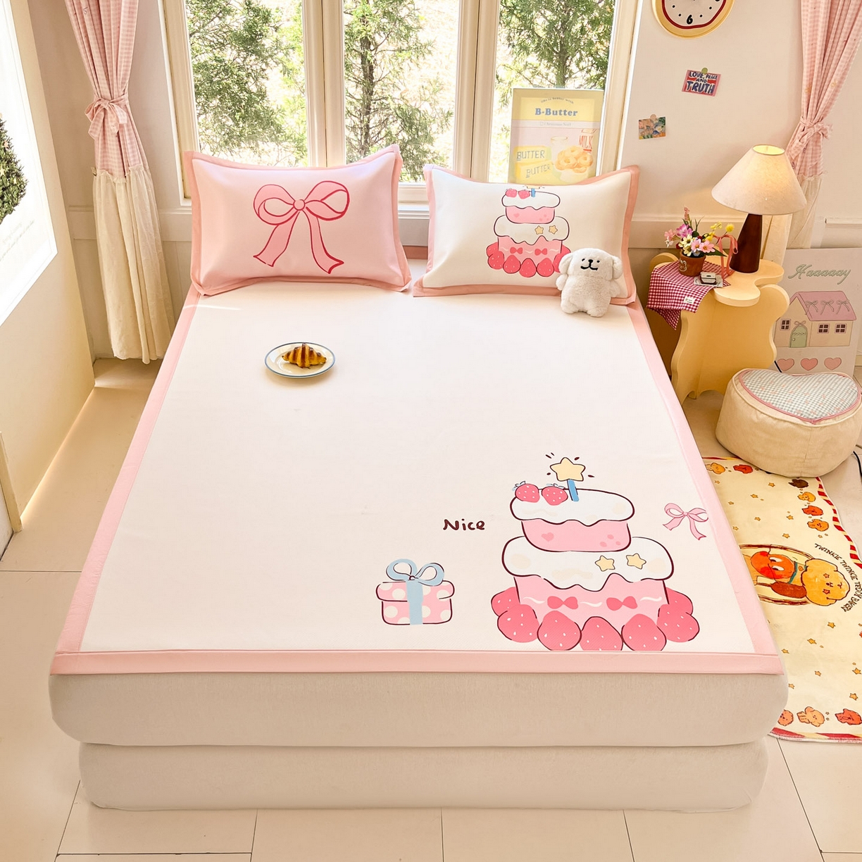 91家纺网 家纺一手货源 找家纺 （总）川悦生活 【提供买家秀】2026新款凉豆豆冰丝大阪卡通凉席