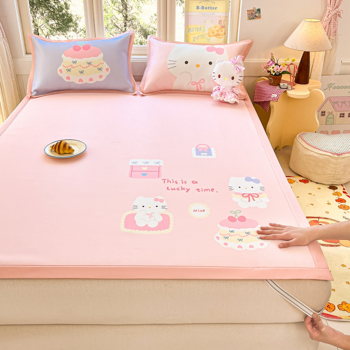 91家纺网 家纺一手货源 找家纺 （总）川悦生活 【提供买家秀】2026新款凉豆豆冰丝大阪卡通凉席