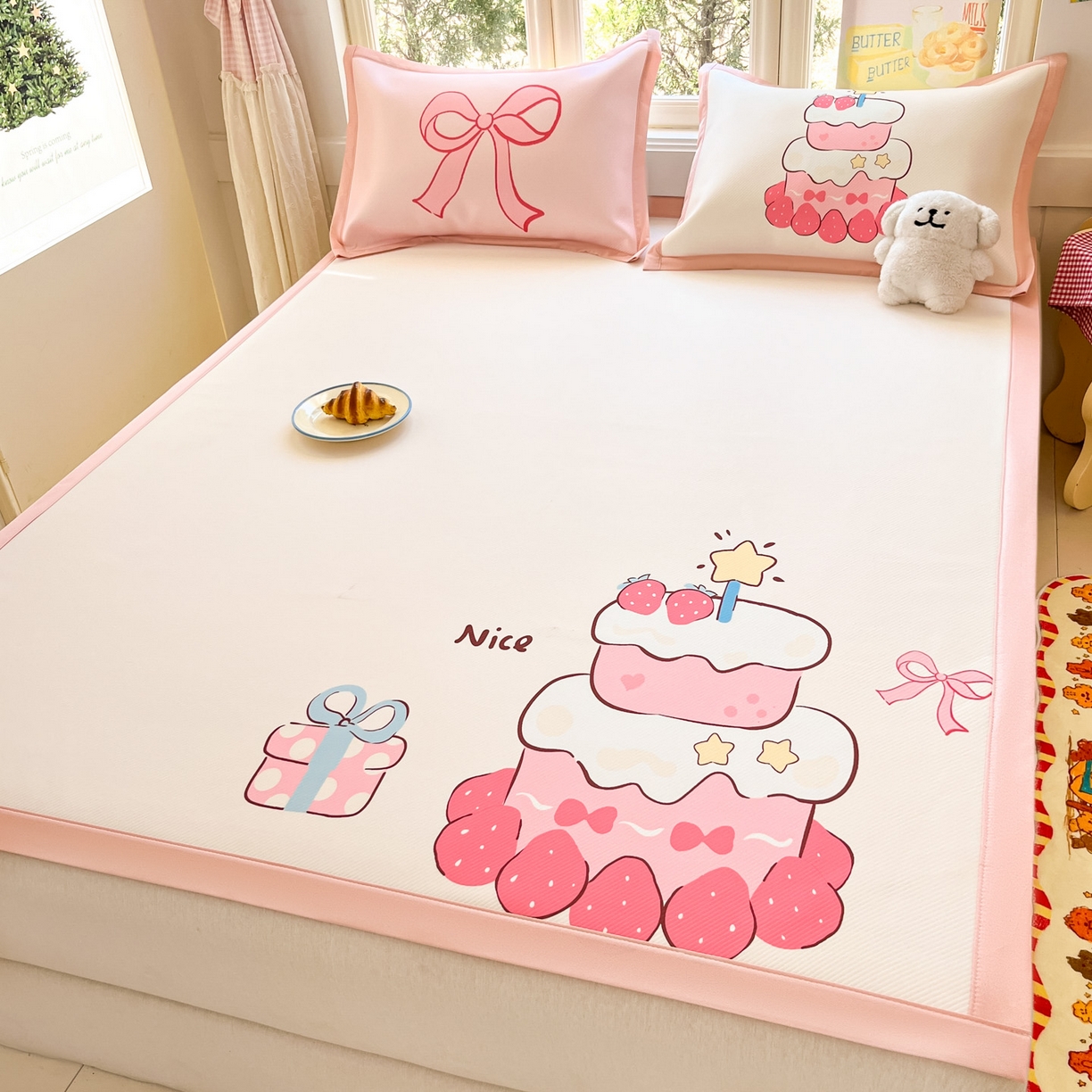 91家纺网 家纺一手货源 找家纺 （总）川悦生活 【提供买家秀】2026新款凉豆豆冰丝大阪卡通凉席