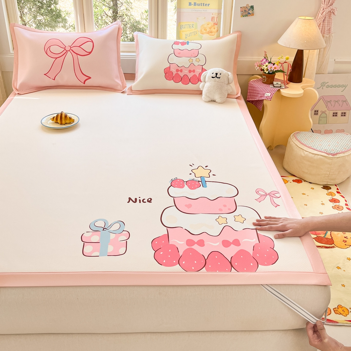 （总）川悦生活 【提供买家秀】2026新款凉豆豆冰丝大阪卡通凉席