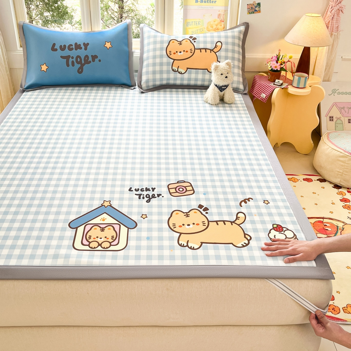 91家纺网 家纺一手货源 找家纺 （总）川悦生活 【提供买家秀】2026新款凉豆豆冰丝大阪卡通凉席