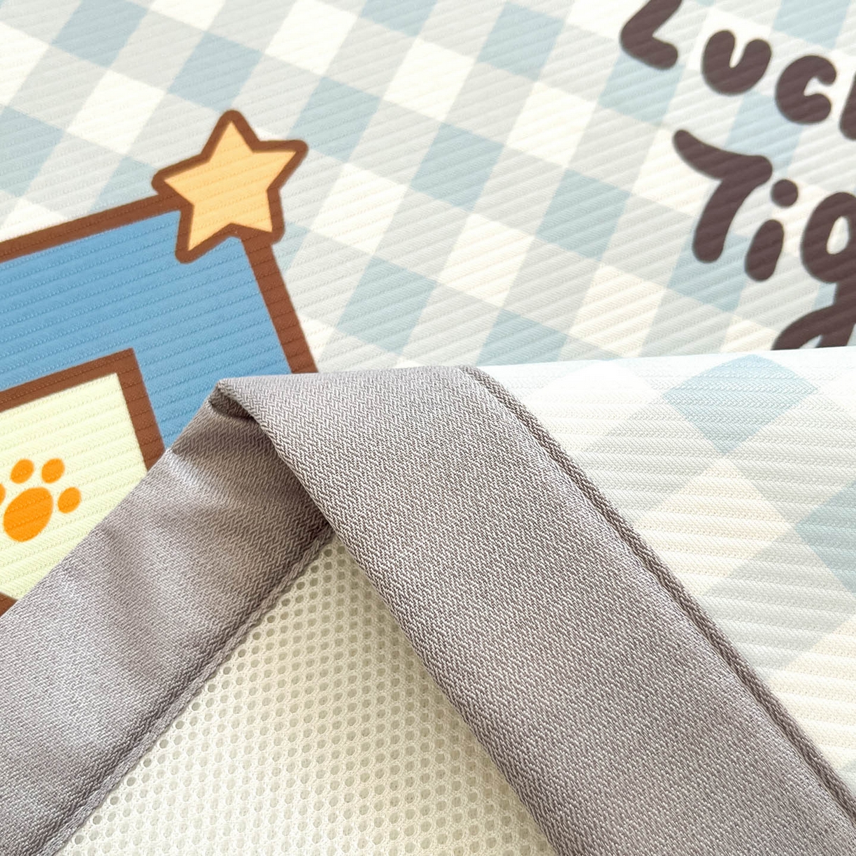 91家纺网 家纺一手货源 找家纺 川悦生活 【提供买家秀】2026新款凉豆豆冰丝大阪卡通凉席 萌萌小奶虎