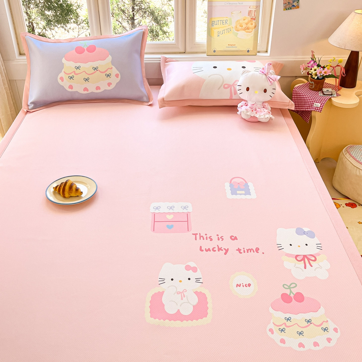 91家纺网 家纺一手货源 找家纺 川悦生活 【提供买家秀】2026新款凉豆豆冰丝大阪卡通凉席 软甜奶糕