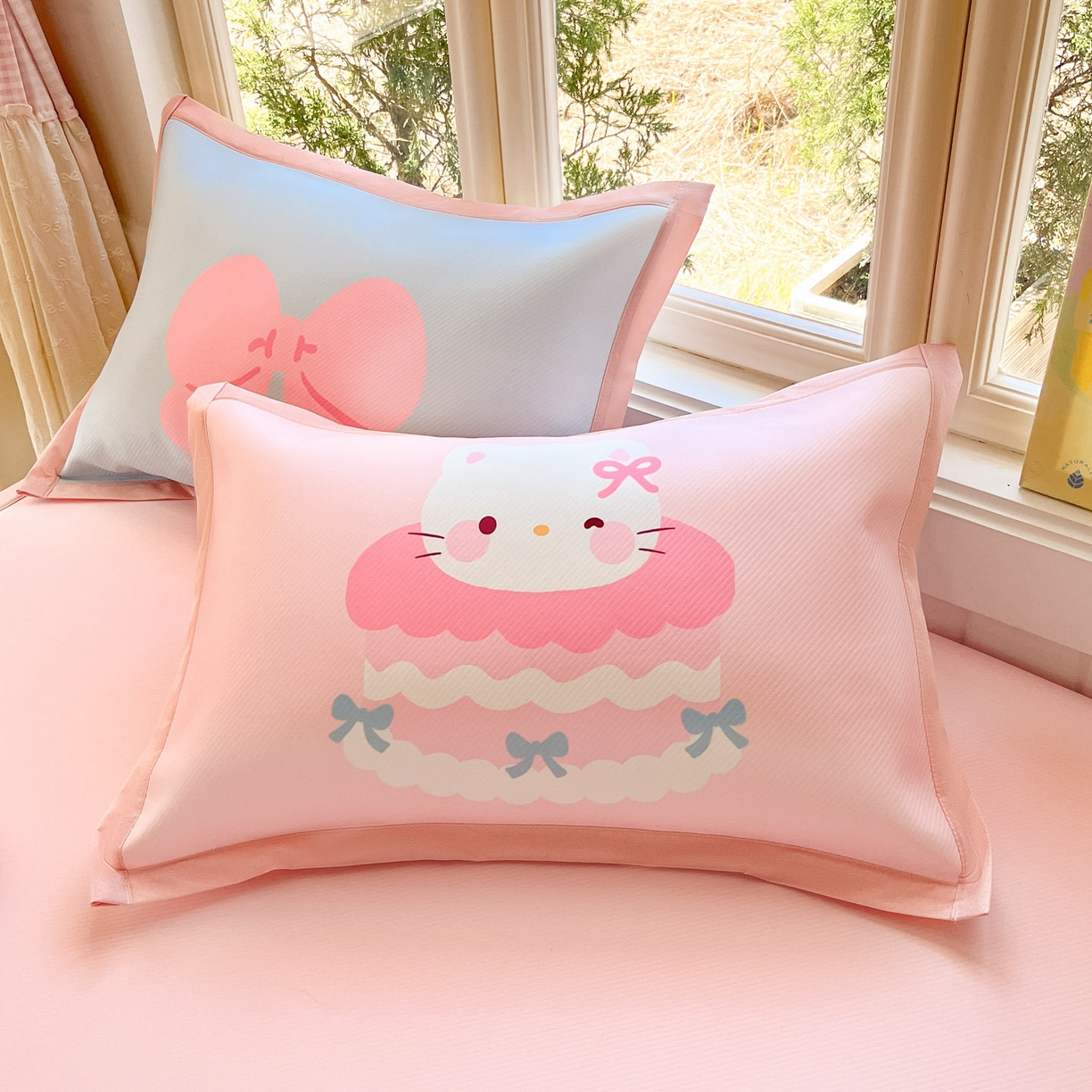 91家纺网 家纺一手货源 找家纺 川悦生活 【提供买家秀】2026新款凉豆豆冰丝大阪卡通凉席 米昔小喵