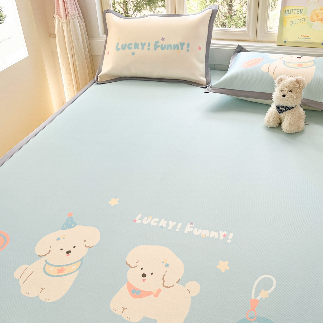 91家纺网 家纺一手货源 找家纺 川悦生活 【提供买家秀】2026新款凉豆豆冰丝大阪卡通凉席 尼塔小汪