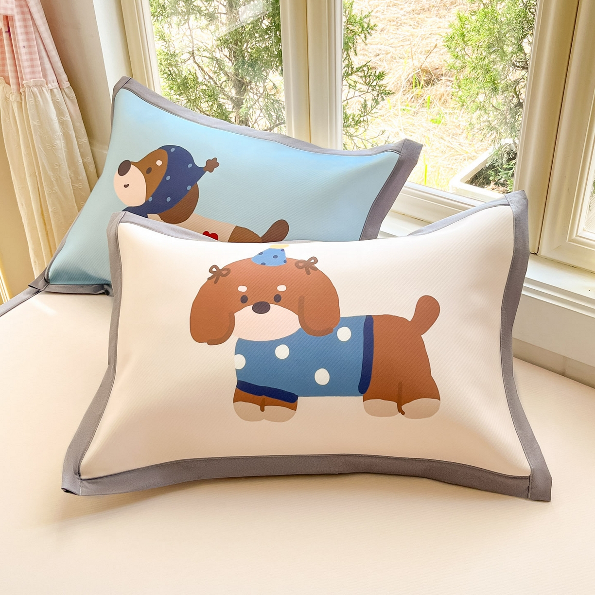 91家纺网 家纺一手货源 找家纺 川悦生活 【提供买家秀】2026新款凉豆豆冰丝大阪卡通凉席 咖啡小狗