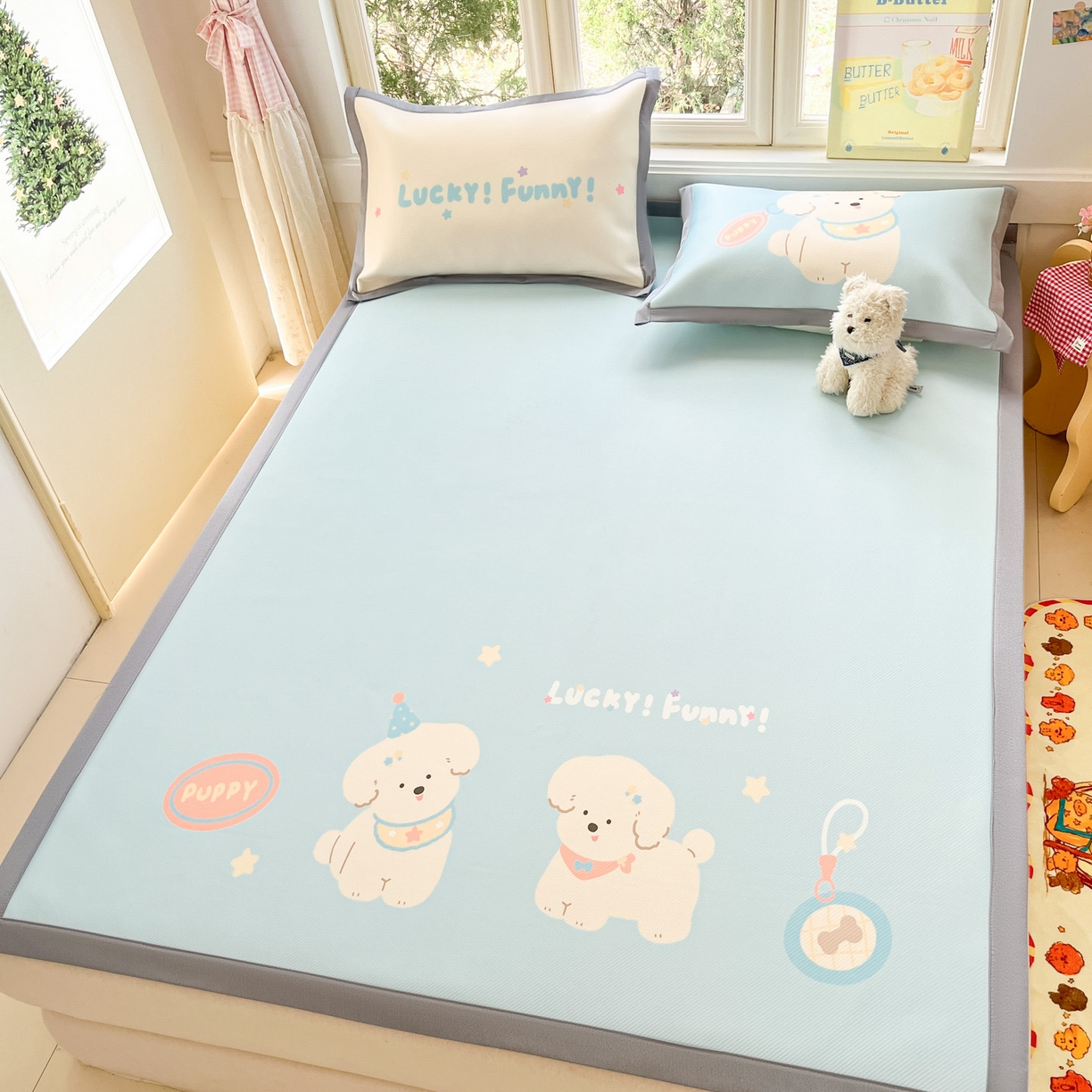 91家纺网 家纺一手货源 找家纺 川悦生活 【提供买家秀】2026新款凉豆豆冰丝大阪卡通凉席 尼塔小汪