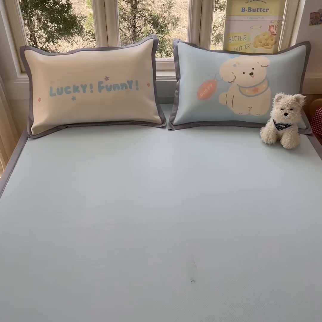 91家纺网 家纺一手货源 找家纺 川悦生活 【提供买家秀】2026新款凉豆豆冰丝大阪卡通凉席 尼塔小汪