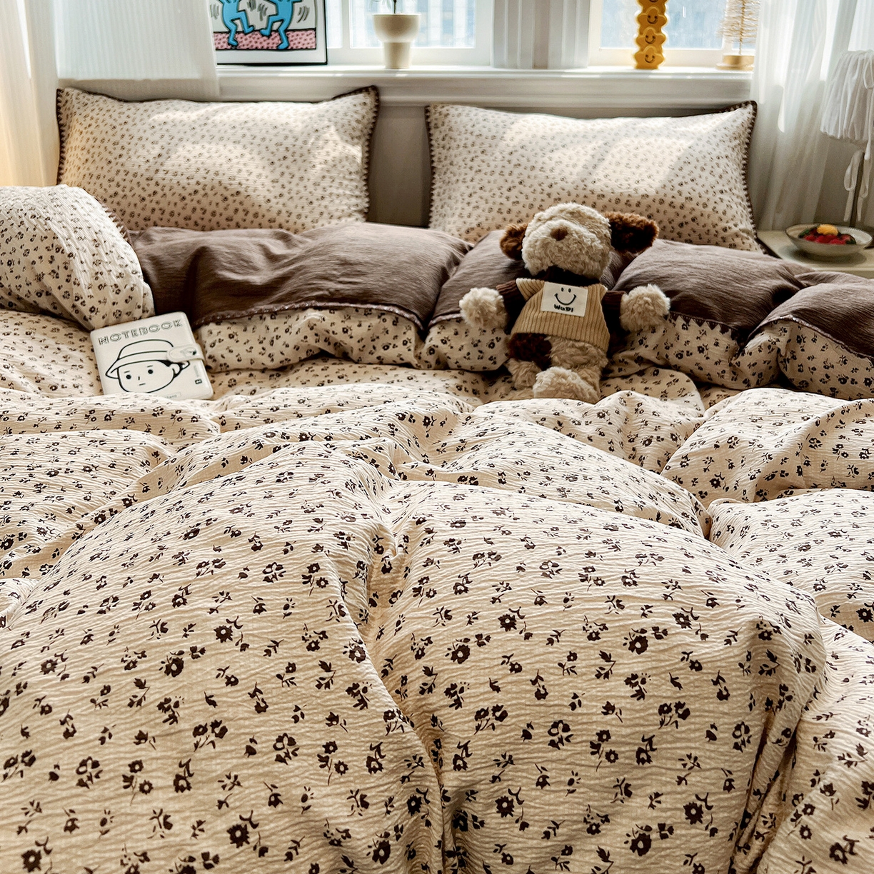 91家纺网 家纺一手货源 找家纺 （总）顾里家纺 2026新款春日碎花贝壳针泡芙棉四件套