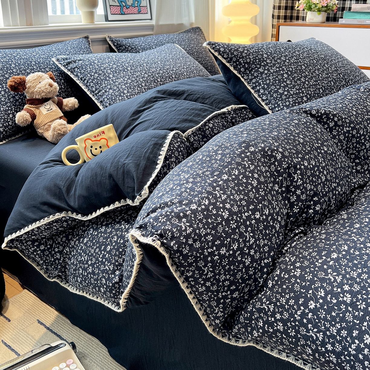 91家纺网 家纺一手货源 找家纺 （总）顾里家纺 2026新款春日碎花贝壳针泡芙棉四件套