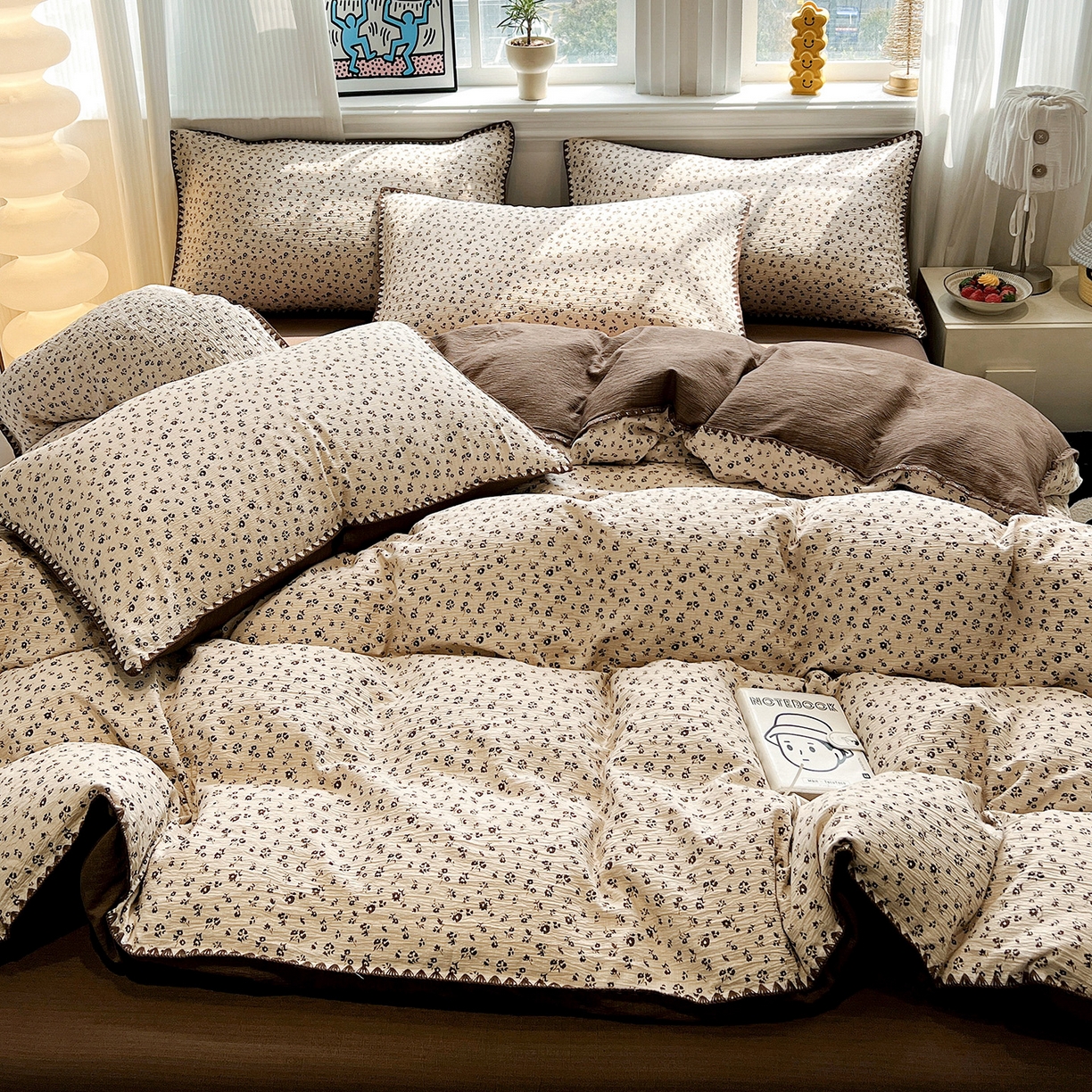 91家纺网 家纺一手货源 找家纺 （总）顾里家纺 2026新款春日碎花贝壳针泡芙棉四件套