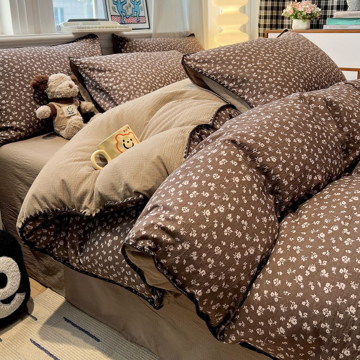 91家纺网 家纺一手货源 找家纺 （总）顾里家纺 2026新款春日碎花贝壳针泡芙棉四件套