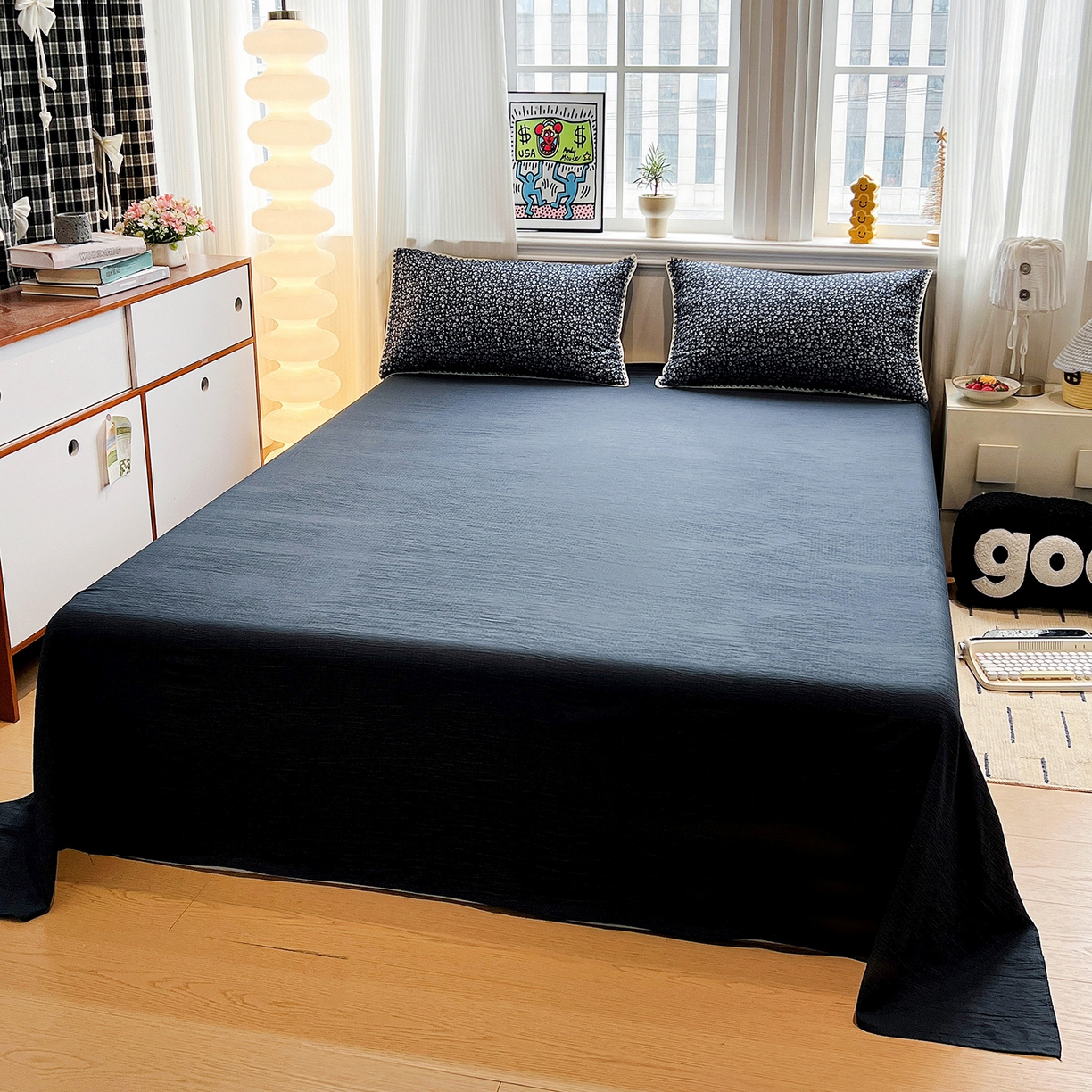 91家纺网 家纺一手货源 找家纺 顾里家纺 2026新款春日碎花贝壳针泡芙棉四件套 半勺春序