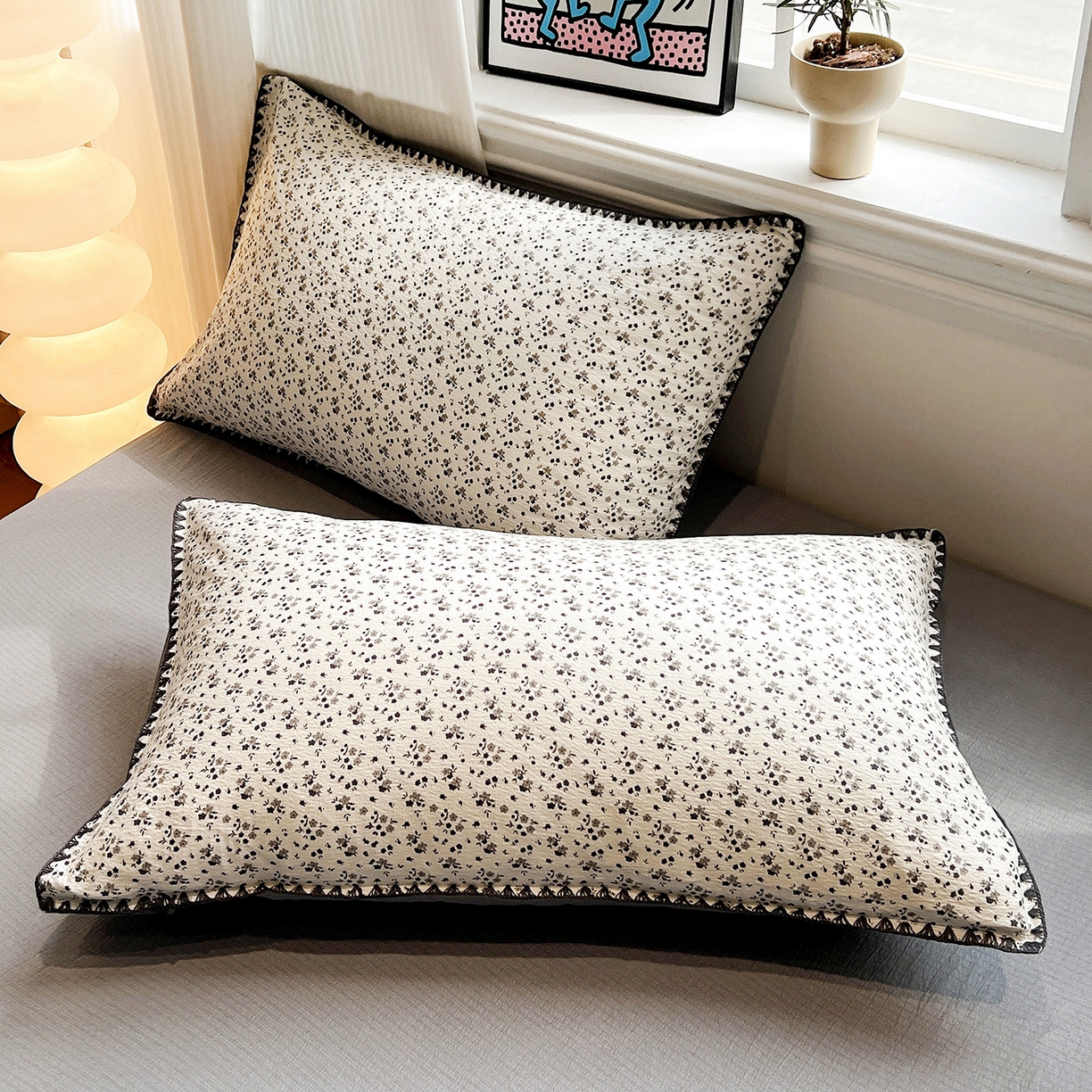 91家纺网 家纺一手货源 找家纺 顾里家纺 2026新款春日碎花贝壳针泡芙棉四件套 赫本花园