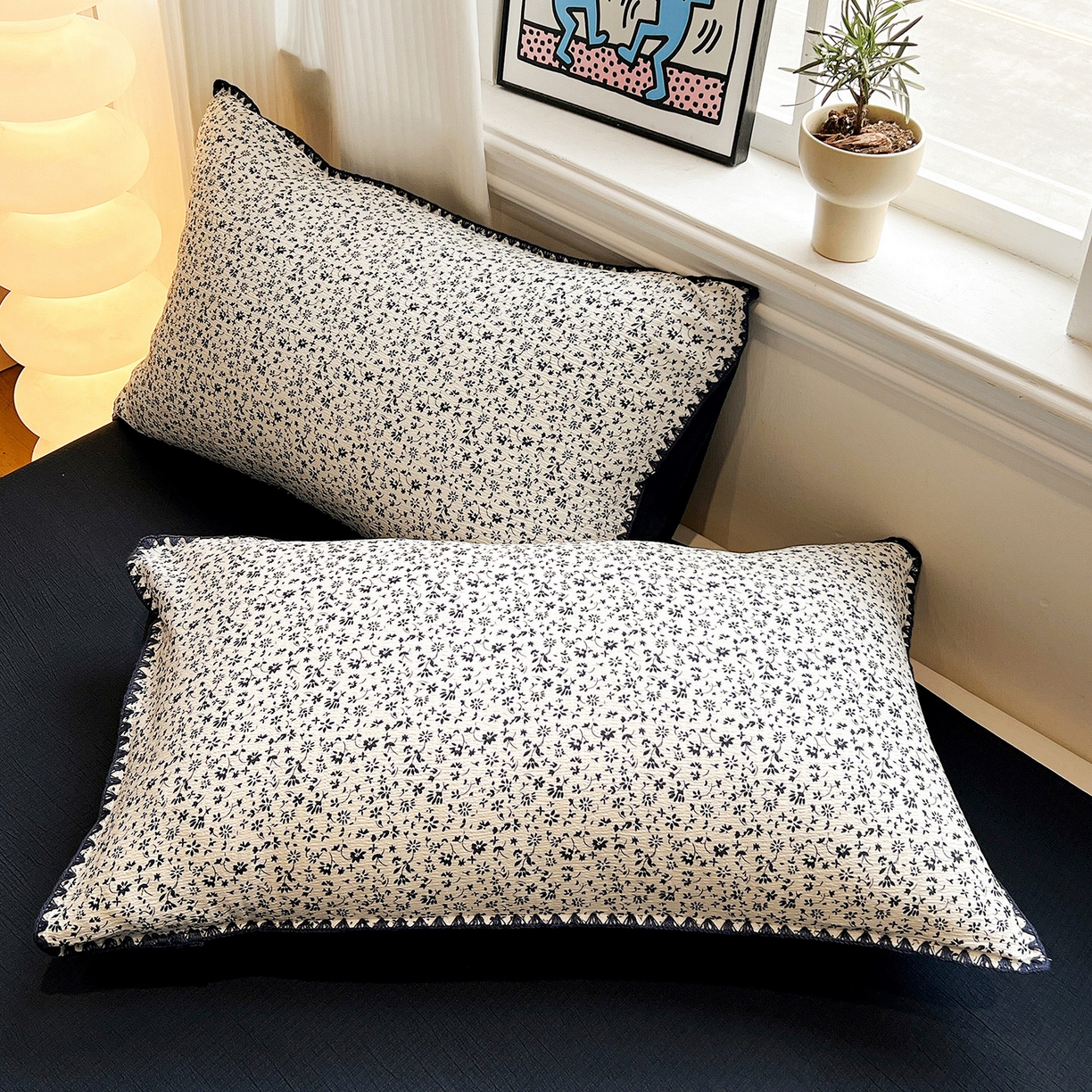 91家纺网 家纺一手货源 找家纺 顾里家纺 2026新款春日碎花贝壳针泡芙棉四件套 染夏清梦