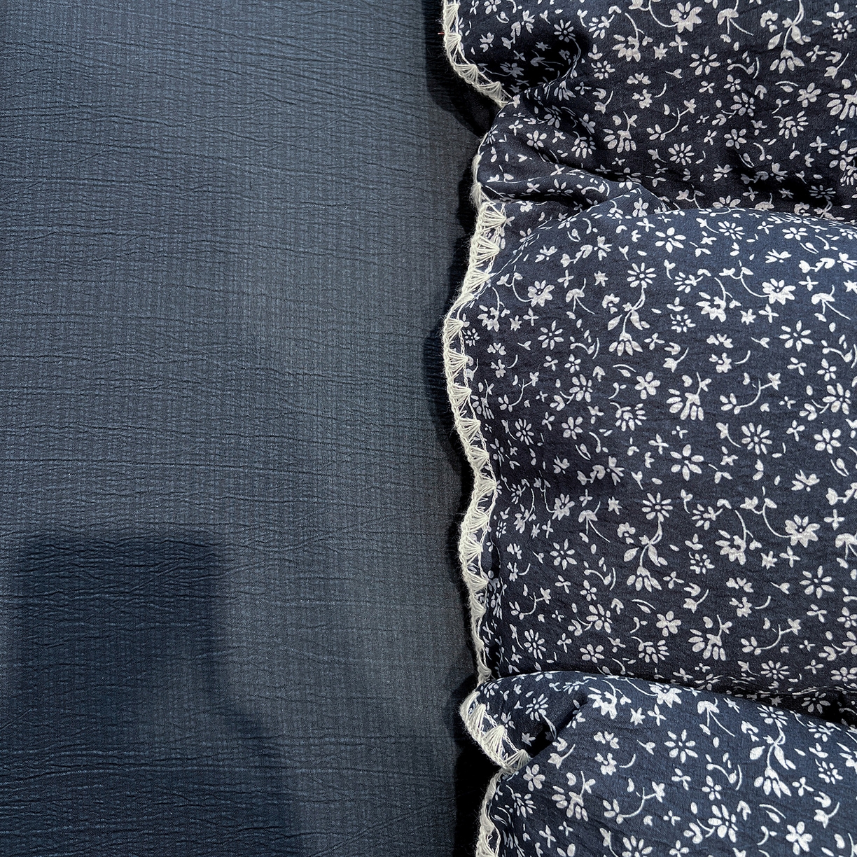 91家纺网 家纺一手货源 找家纺 顾里家纺 2026新款春日碎花贝壳针泡芙棉四件套 半勺春序