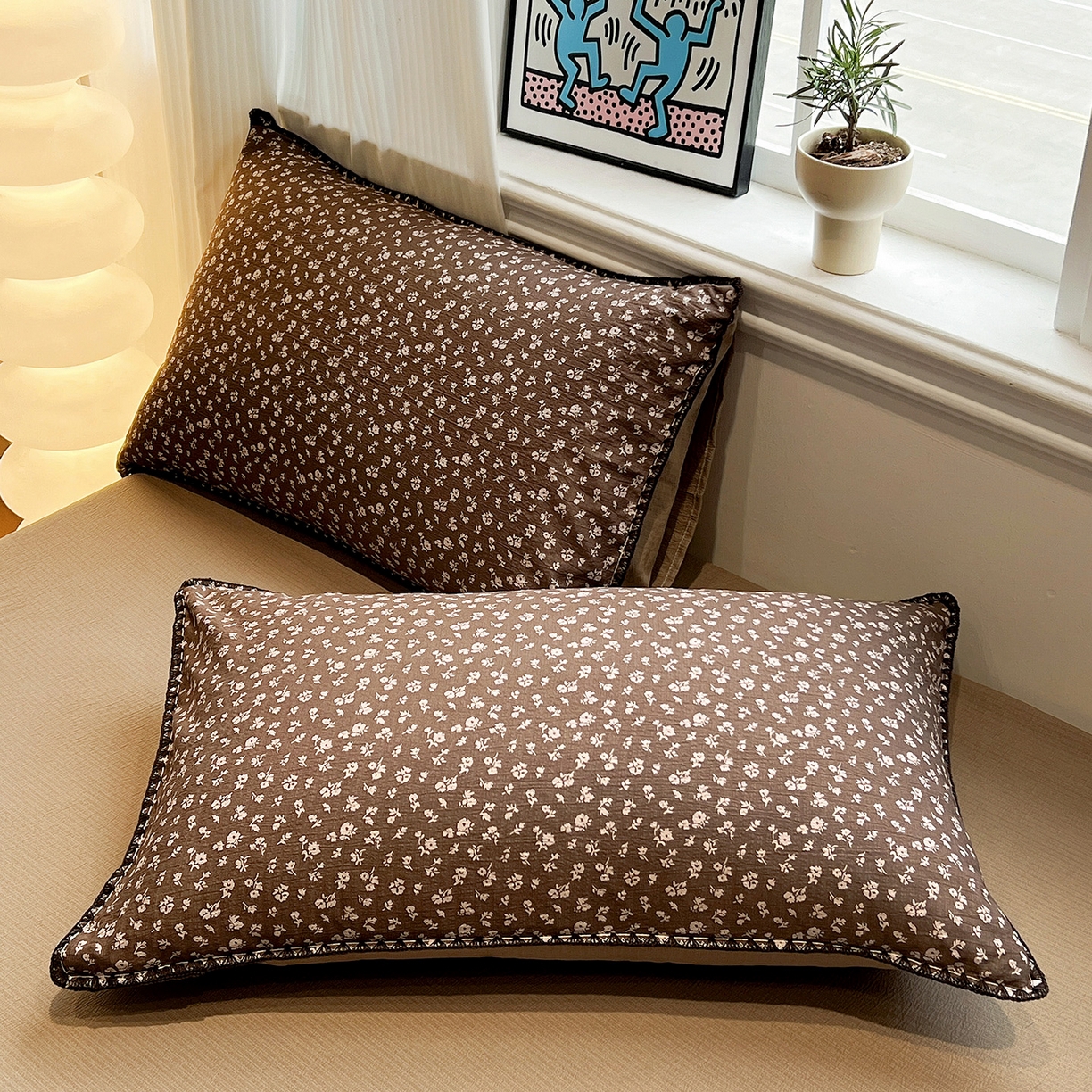 91家纺网 家纺一手货源 找家纺 顾里家纺 2026新款春日碎花贝壳针泡芙棉四件套 珍妮流光