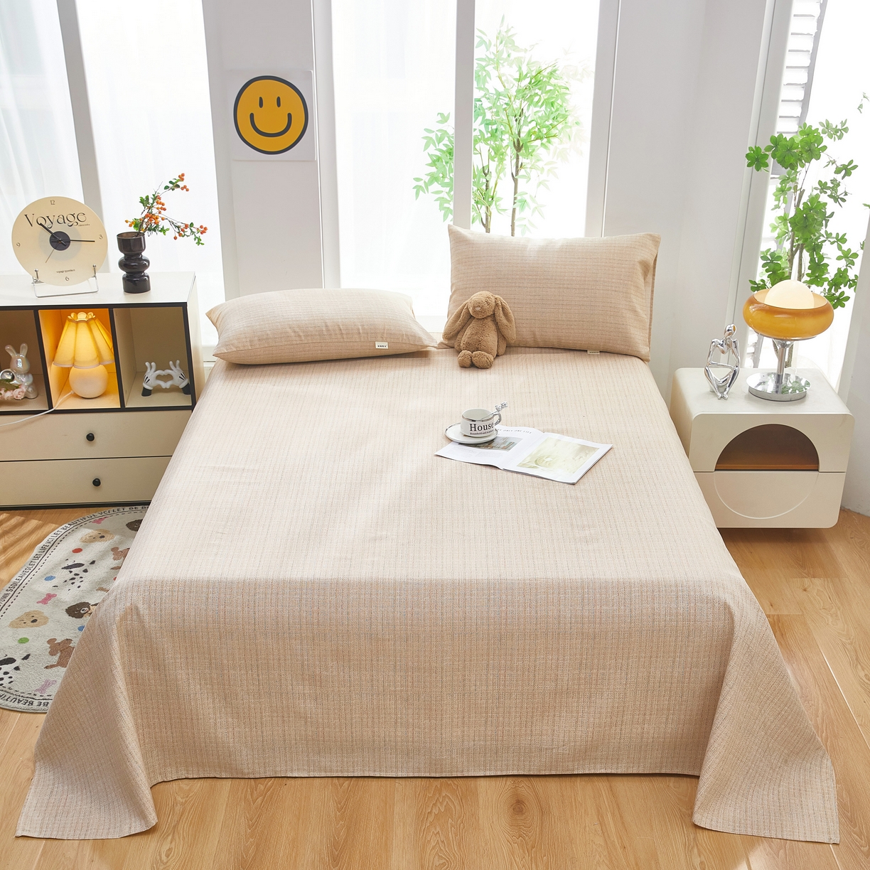 91家纺网 家纺一手货源 找家纺 （总）希廷顿 2025新款床单款原棉老粗布凉席席子