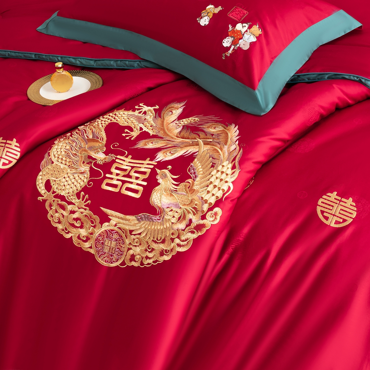 91家纺网 家纺一手货源 找家纺 （总）甜咪咪婚庆 2026新款婚庆结婚全棉50双股100支长绒棉提花喜被被芯四季被