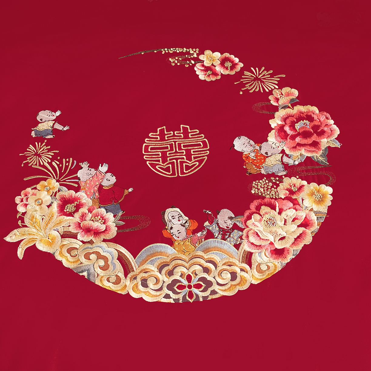 91家纺网 家纺一手货源 找家纺 甜咪咪婚庆 2026新款婚庆结婚全棉50双股100支长绒棉提花喜被被芯四季被 喜迎百子