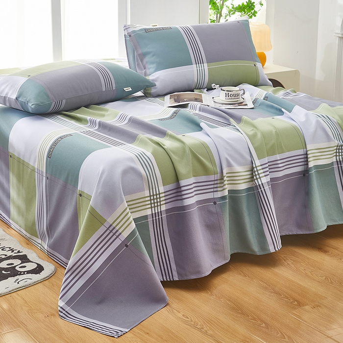 91家纺网 家纺一手货源 找家纺 希廷顿 2025新款床单款原棉老粗布凉席席子 格调