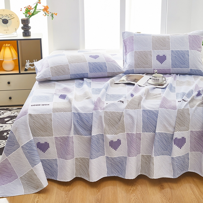 91家纺网 家纺一手货源 找家纺 希廷顿 2025新款床单款原棉老粗布凉席席子 格滤