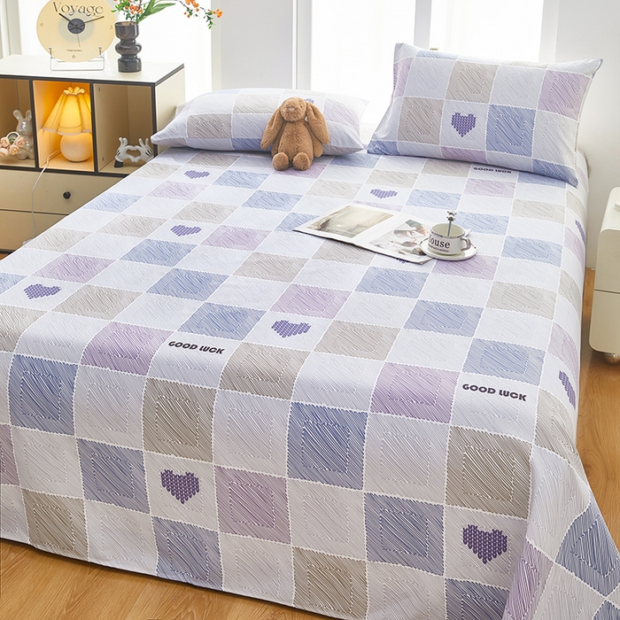 91家纺网 家纺一手货源 找家纺 希廷顿 2025新款床单款原棉老粗布凉席席子 格滤