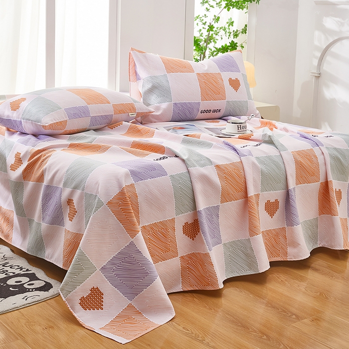 91家纺网 家纺一手货源 找家纺 希廷顿 2025新款床单款原棉老粗布凉席席子 格缘