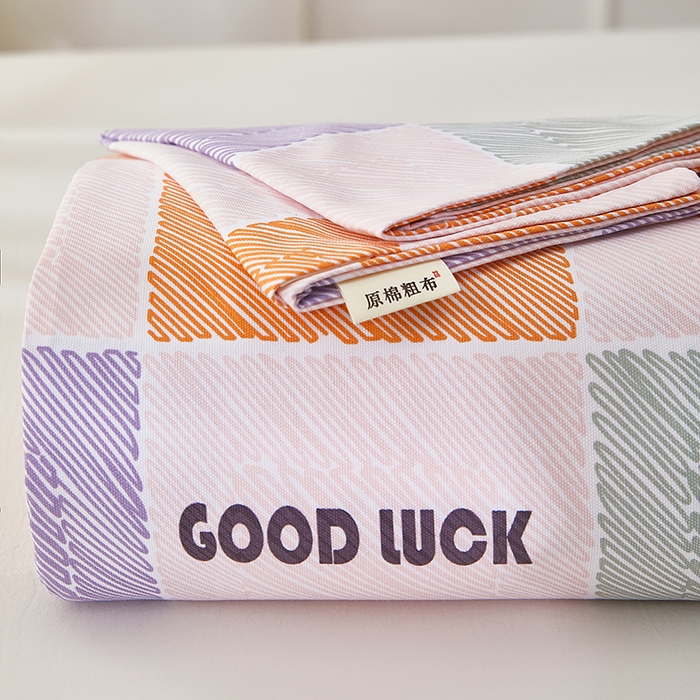 91家纺网 家纺一手货源 找家纺 希廷顿 2025新款床单款原棉老粗布凉席席子 格缘