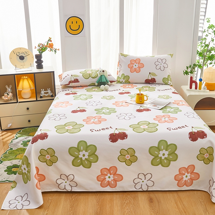 91家纺网 家纺一手货源 找家纺 希廷顿 2025新款床单款原棉老粗布凉席席子 花汐