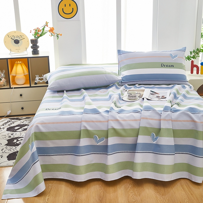 91家纺网 家纺一手货源 找家纺 希廷顿 2025新款床单款原棉老粗布凉席席子 瑾纹