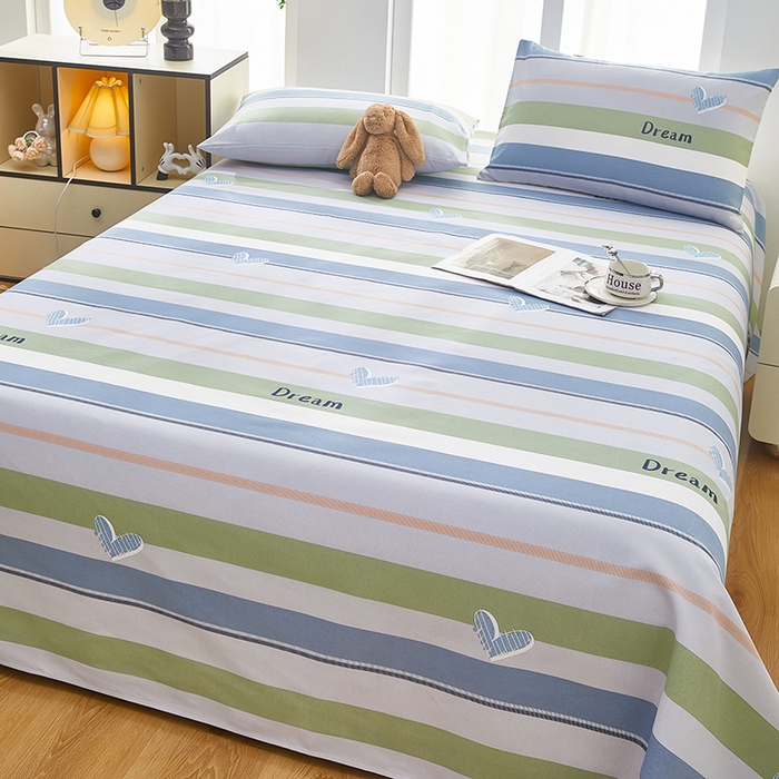 91家纺网 家纺一手货源 找家纺 希廷顿 2025新款床单款原棉老粗布凉席席子 瑾纹