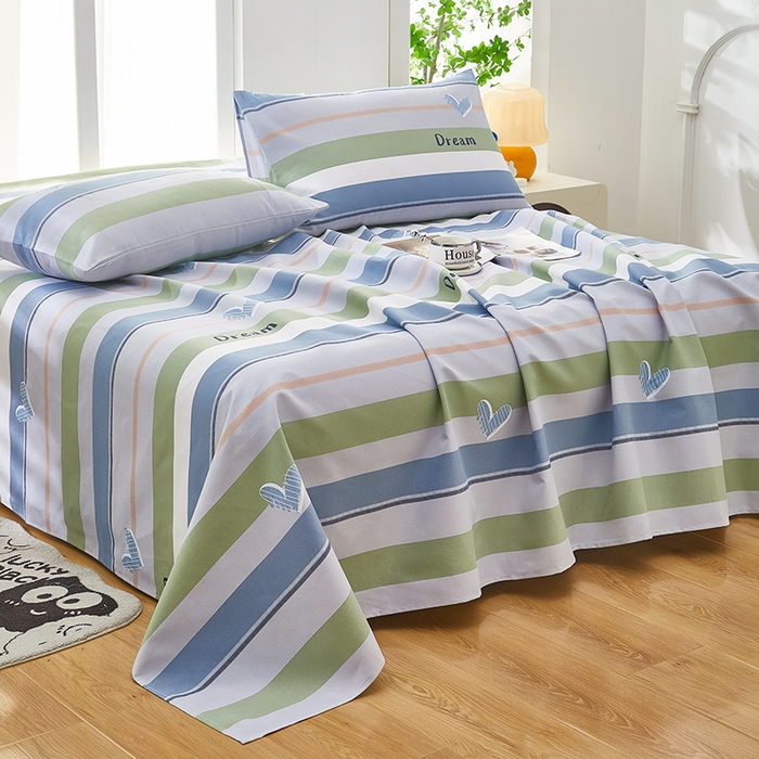 91家纺网 家纺一手货源 找家纺 希廷顿 2025新款床单款原棉老粗布凉席席子 瑾纹