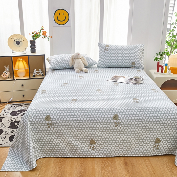 91家纺网 家纺一手货源 找家纺 希廷顿 2025新款床单款原棉老粗布凉席席子 玫影