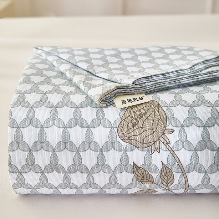 91家纺网 家纺一手货源 找家纺 希廷顿 2025新款床单款原棉老粗布凉席席子 玫影