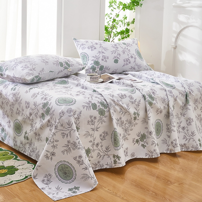 91家纺网 家纺一手货源 找家纺 希廷顿 2025新款床单款原棉老粗布凉席席子 蔷绯