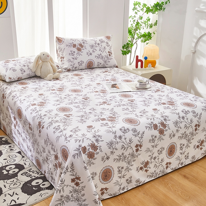 91家纺网 家纺一手货源 找家纺 希廷顿 2025新款床单款原棉老粗布凉席席子 蔷馨