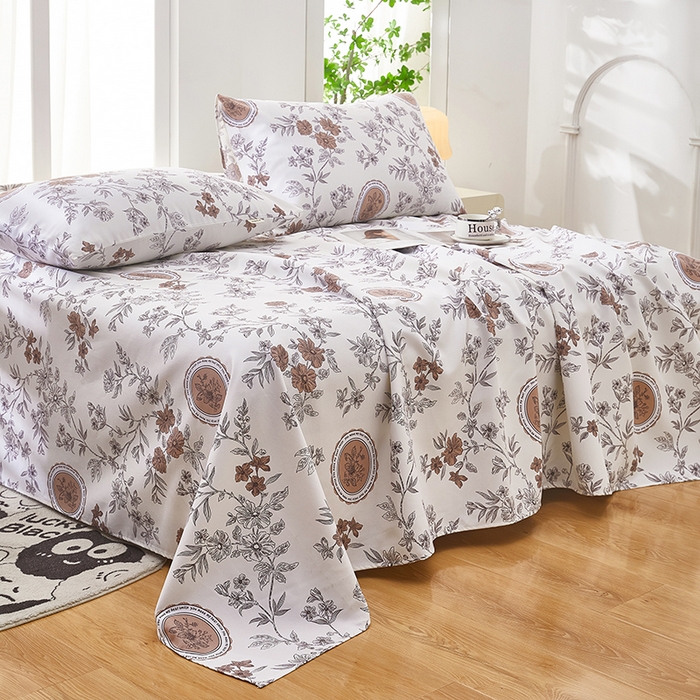 91家纺网 家纺一手货源 找家纺 希廷顿 2025新款床单款原棉老粗布凉席席子 蔷馨