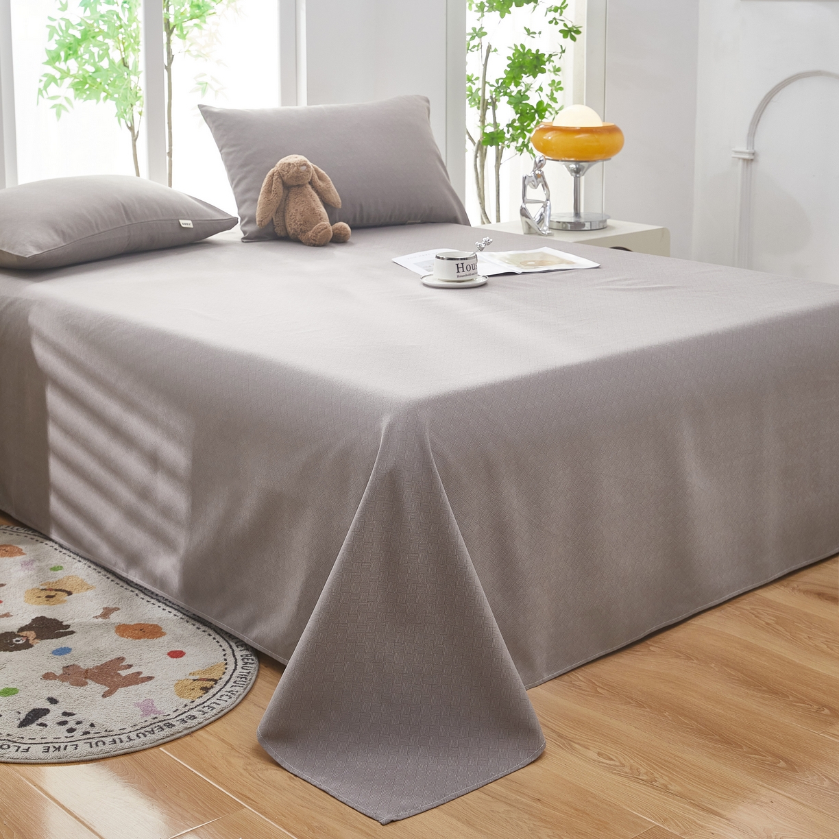 91家纺网 家纺一手货源 找家纺 希廷顿 2025新款床单款原棉老粗布凉席席子 奢呈星谷