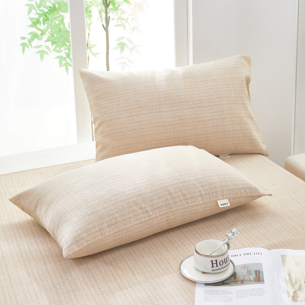 91家纺网 家纺一手货源 找家纺 希廷顿 2025新款床单款原棉老粗布凉席席子 素简茶寨