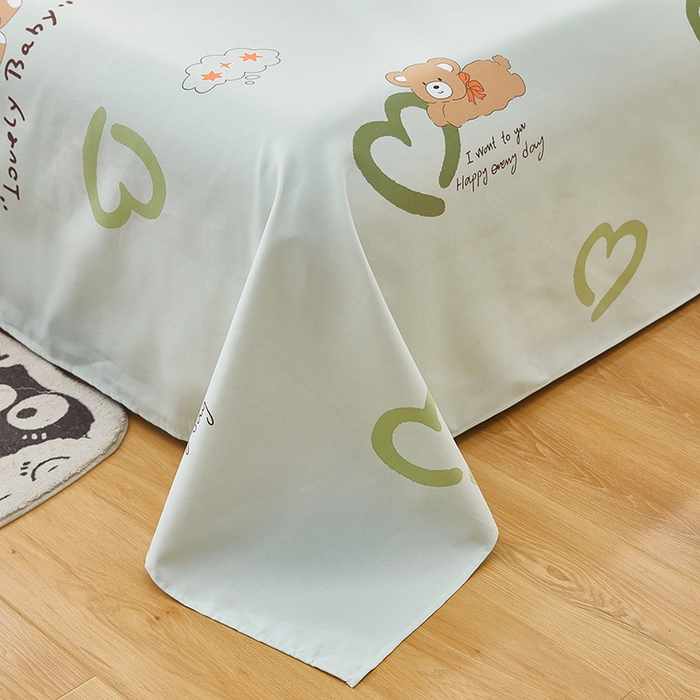 91家纺网 家纺一手货源 找家纺 希廷顿 2025新款床单款原棉老粗布凉席席子 泰迪熊